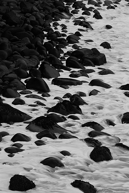 Surging Surf black & white, Monument Cove, Acadia National Park, Maine