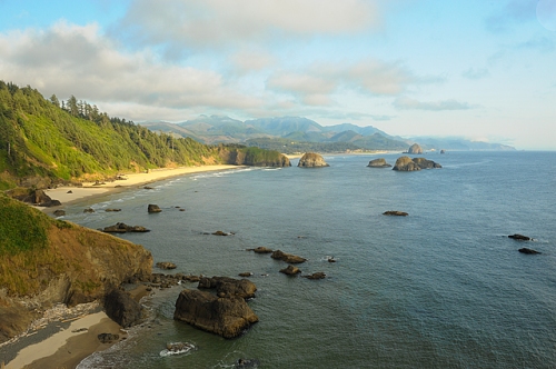 Crescent Beach and Cannon Beach from Ecola State Park, Oregon