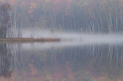 Council Lake in Morning Mist, Hiawatha National Forest, Michigan Image made 2003