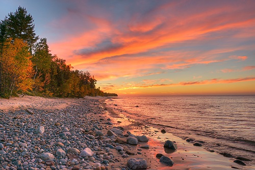 Au Sable Point at Sunset, Pictured Rocks National Lakeshore, Michigan