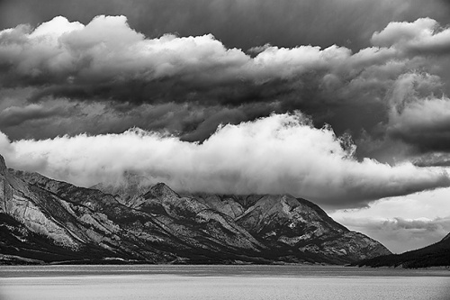 Approaching Storm Black & White, Abraham Lake, David Thompson Country, Alberta