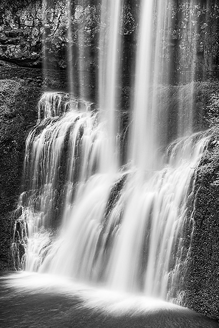 Lower South Falls Black & White, Silver Falls State Park, Oregon