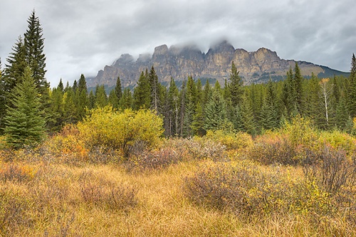 Castle Mountain from the Bow Valley Parkway, Banff National Park, Alberta